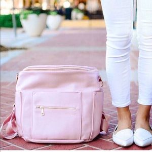 Pink fawn design diaper bag